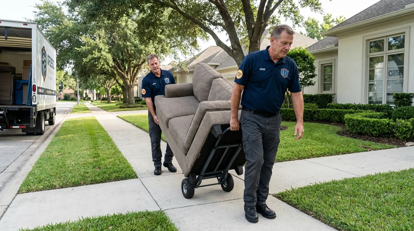 Local residential moving crew loading furniture in Arenas Valley, NM